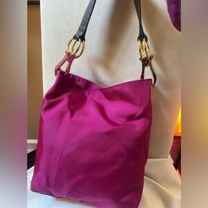 JPK Paris Bright pink/canvas bucket bag.